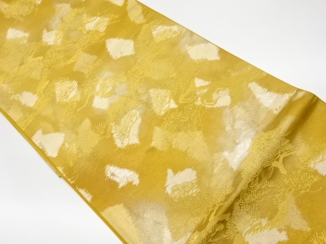 リサイクル　破れ色紙散らしに松模様織出し袋帯